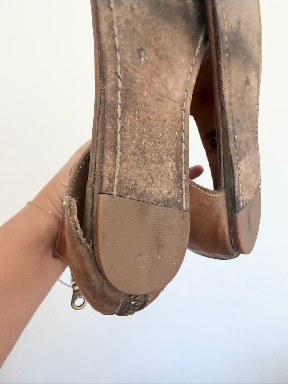 Bedstu Soto Rustic Brown Leather Women’s Open-Toe Sandals READ NOTES Damage Sz 8 - Picture 10 of 13